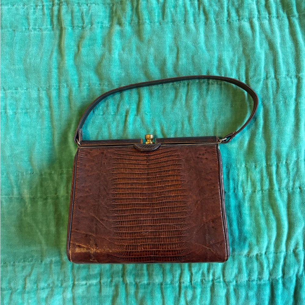 Vintage Brown Leather Handbag